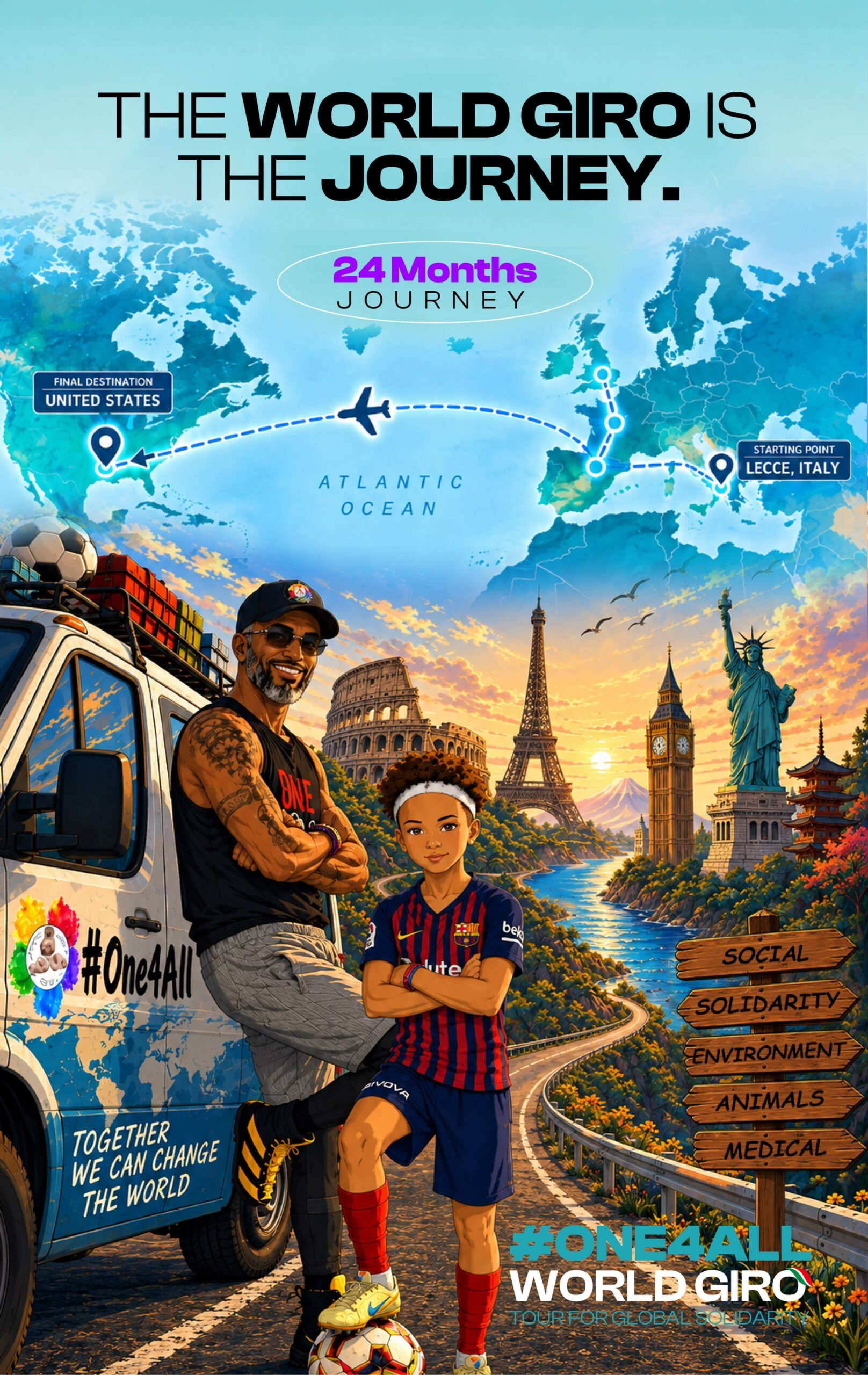The World Giro: a 24-month journey from Lecce through Europe to the United States.